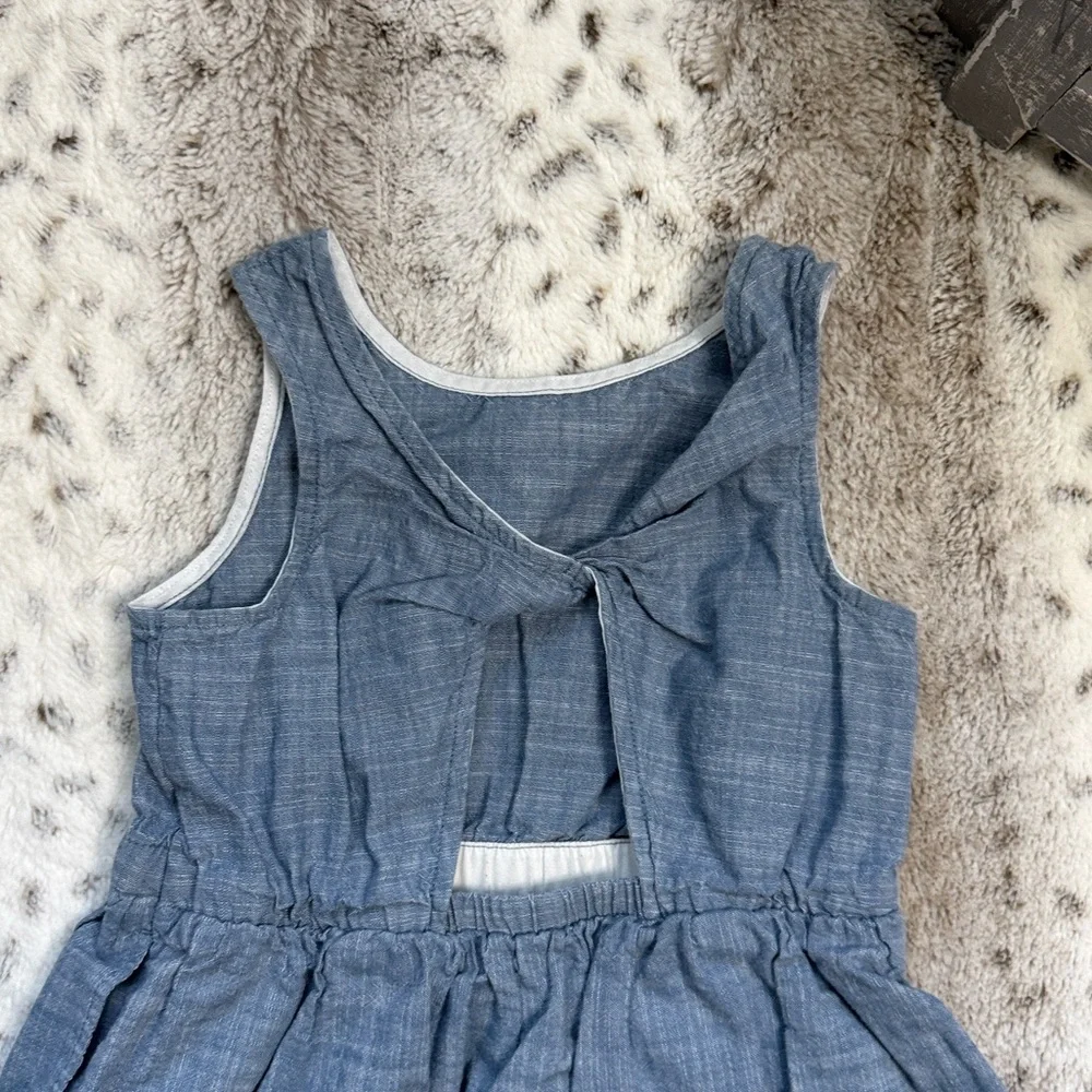 Cat & Jack lightweight denim dress girls small cutout star embroidery summer